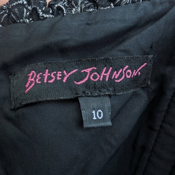 💜✨Vintage Betsey Johnson Black and Silver Lace Dress - Picture 12 of 15